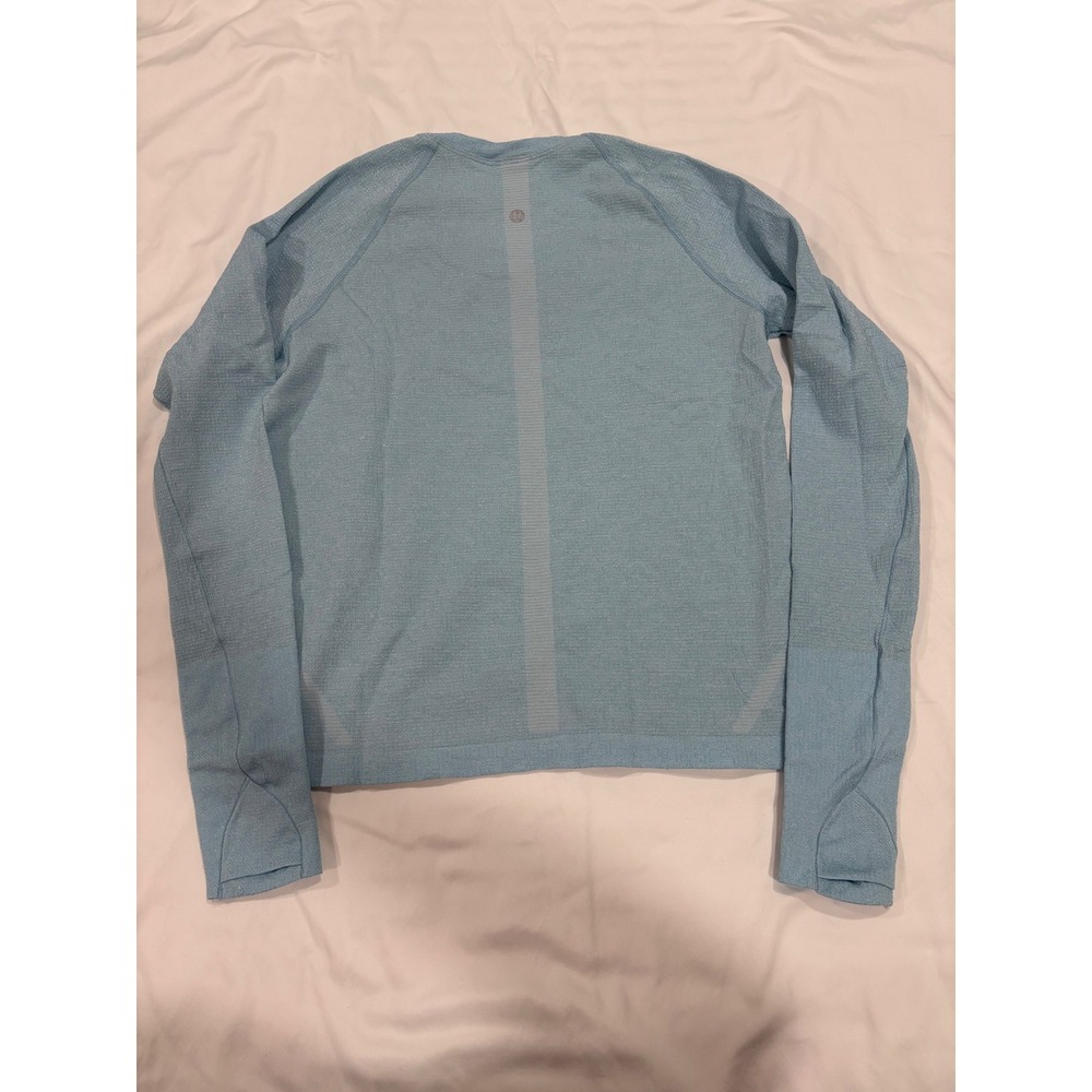 Lululemon‎ Swiftly Tech Long Sleeve 2.0 Race Length Sparkle Blue Water Shine 10 - Picture 2 of 7